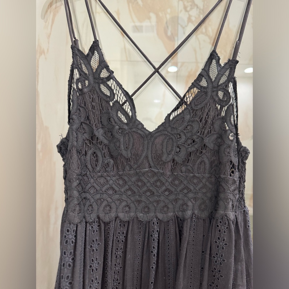 Three bird nest black maxi dress.